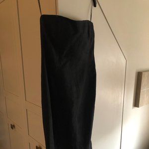 Lida Baday Strapless Black LInen Dress